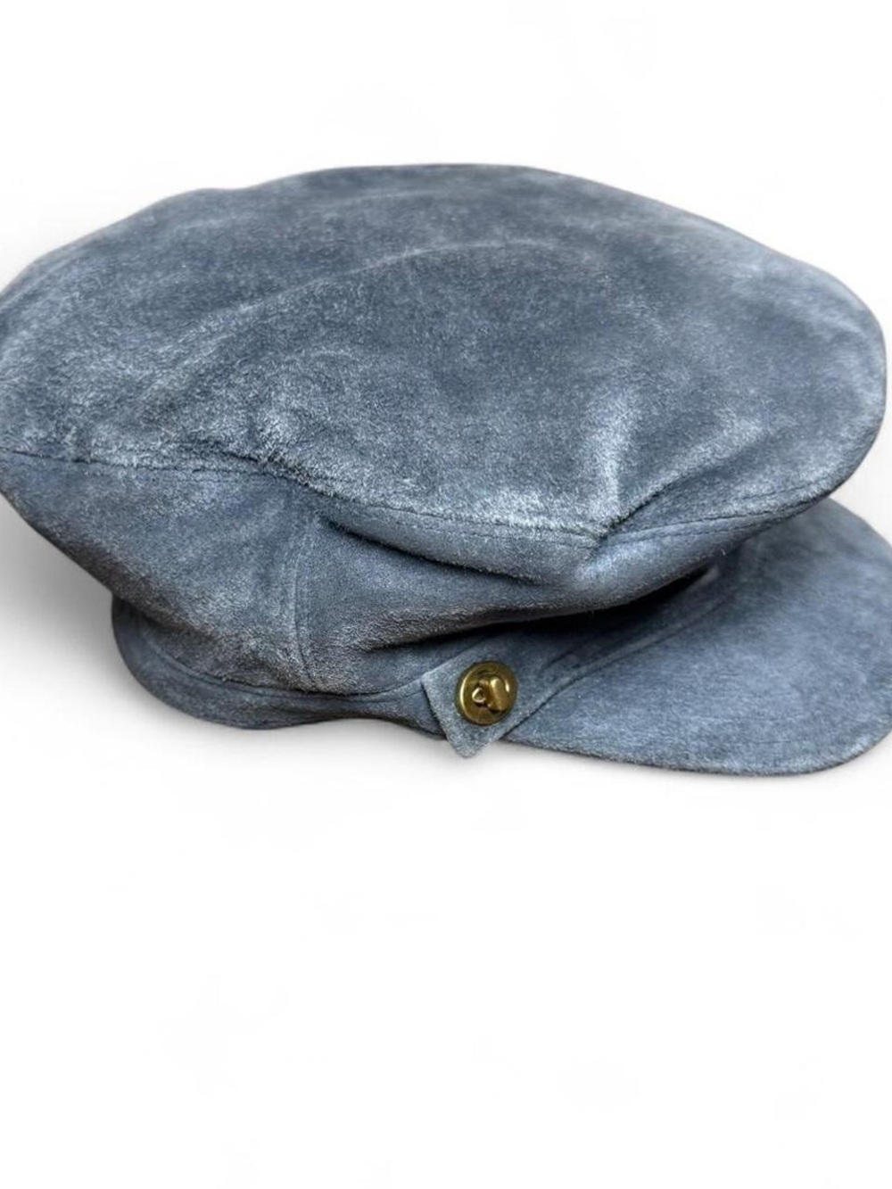 RARE vintage baby Blue Coach suede cap with gold turn locks - Picture 3 of 7